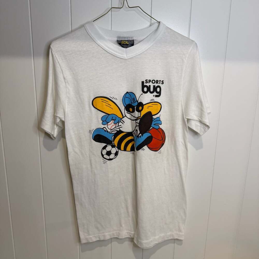 Vintage 90s Sports Bug Multi-Sport Bee Mascot Graphic T-Shirt